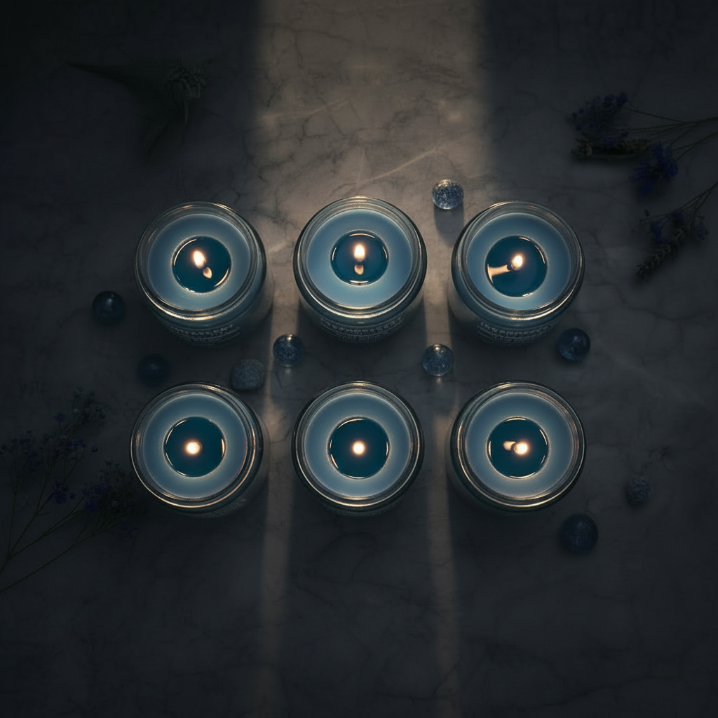 6 candles top-down — smoke removed