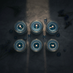 6 candles top-down — smoke removed