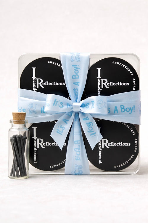 Beeswax Candle Gift Set of 4 • It's a boy! Ribbon