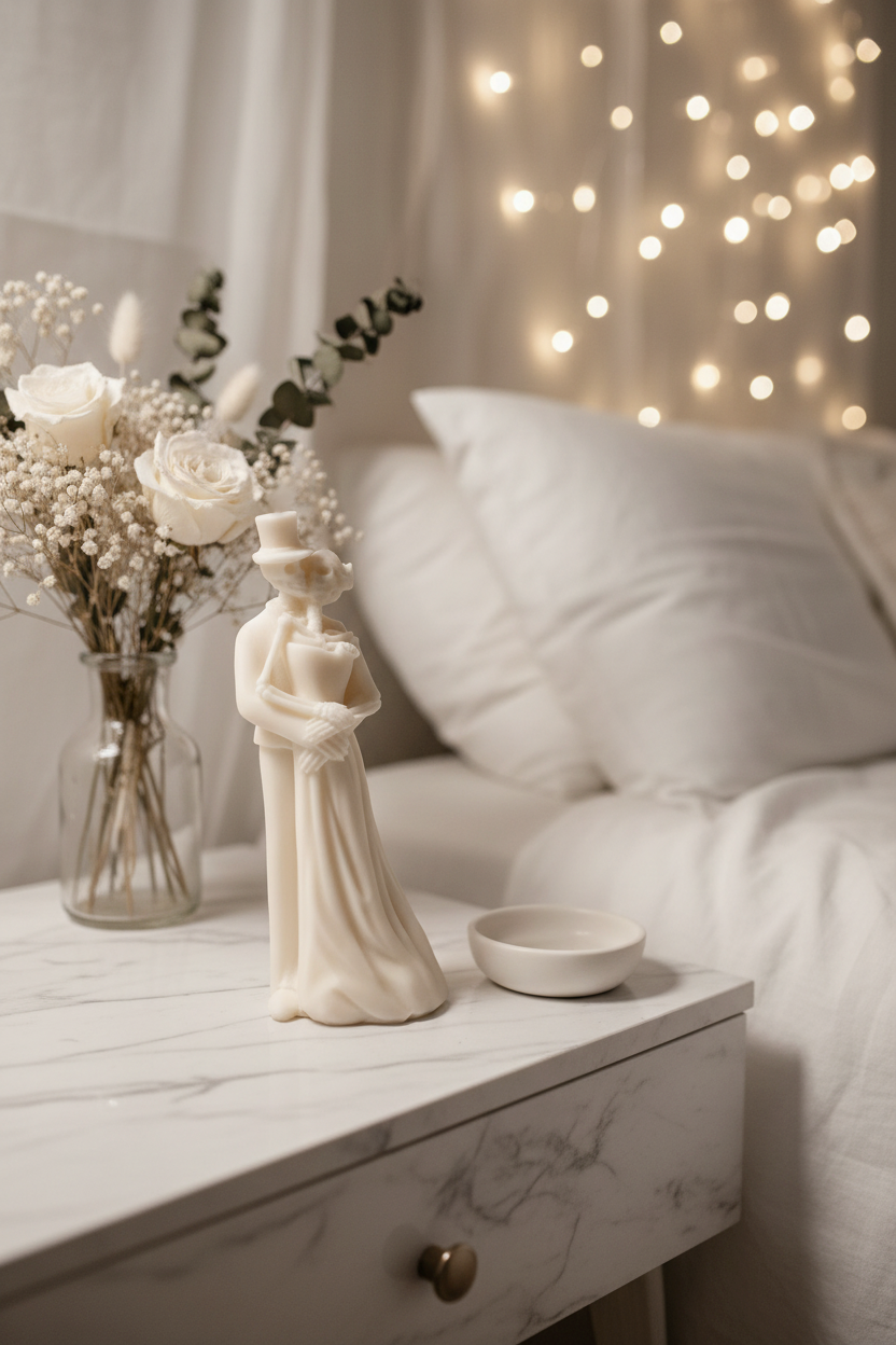 The Romantic Vow Bride & Groom Wax Sculpture