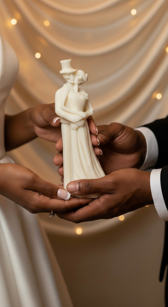 The Romantic Vow Bride & Groom Wax Sculpture