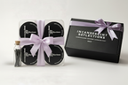 Acrylic set with black gift box clean studio