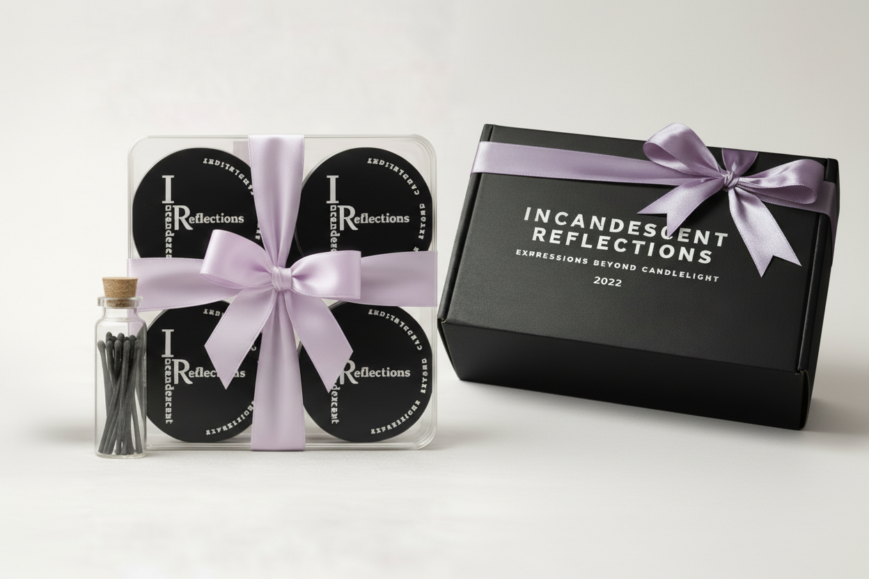 Acrylic set with black gift box clean studio