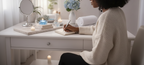 African American woman journaling