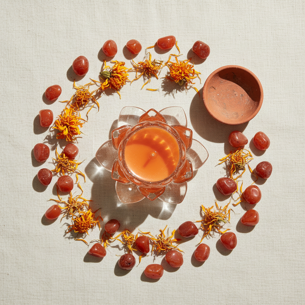 Carnelian flat lay