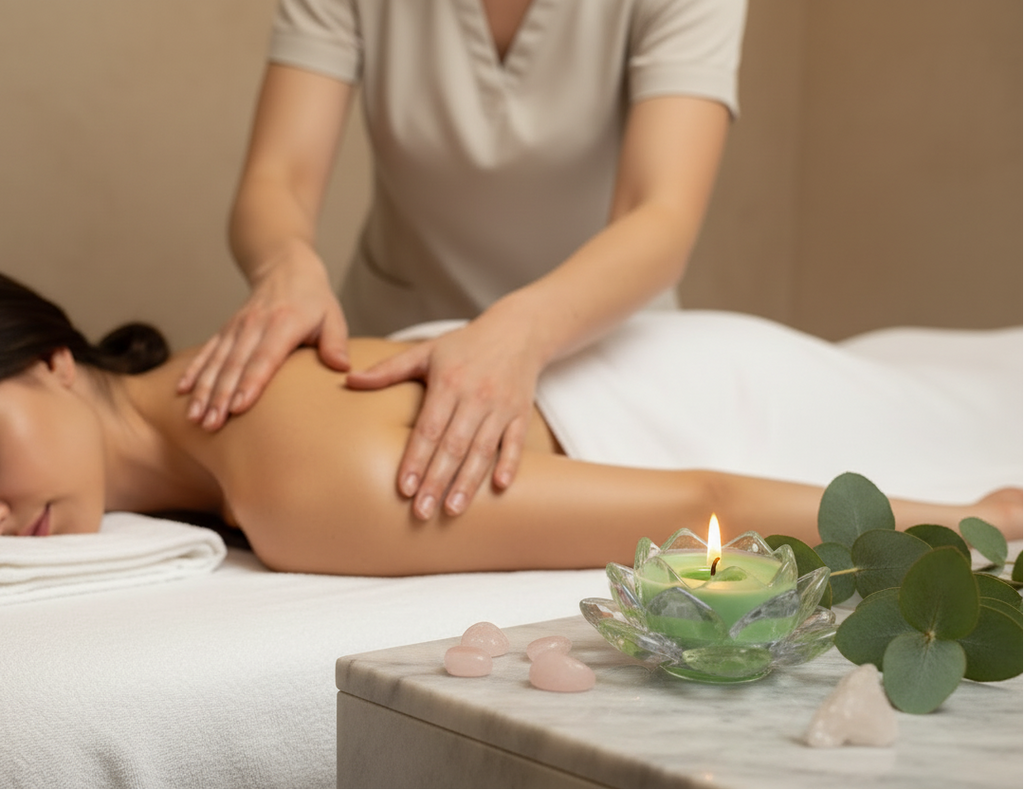 Close-up masseuse hands