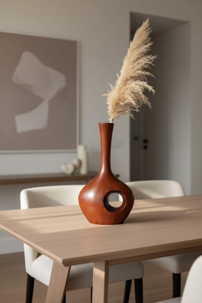 Mahogany Grain Ceramic Vase
