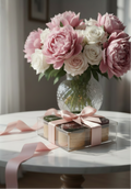 Gift Box with Flowers Scene