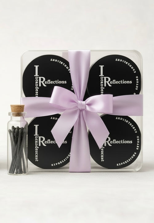 Beeswax Candle Gift Set of 4 • Lavender Ribbon
