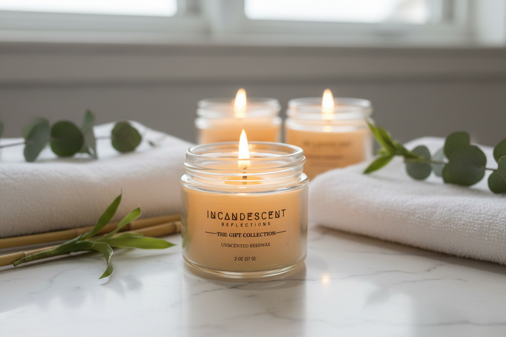 Luxury Candle Gift Set • White Satin Ribbon