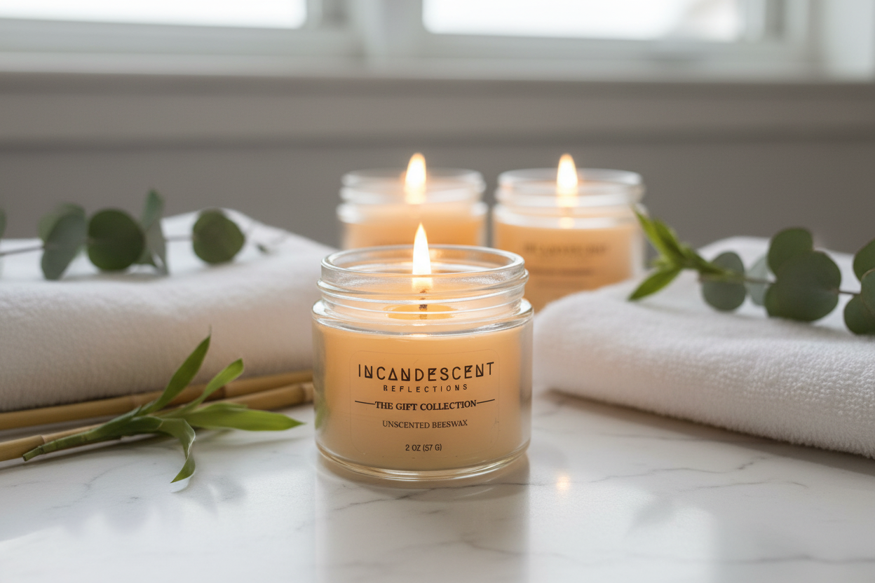 Luxury Candle Gift Set • White Satin Ribbon
