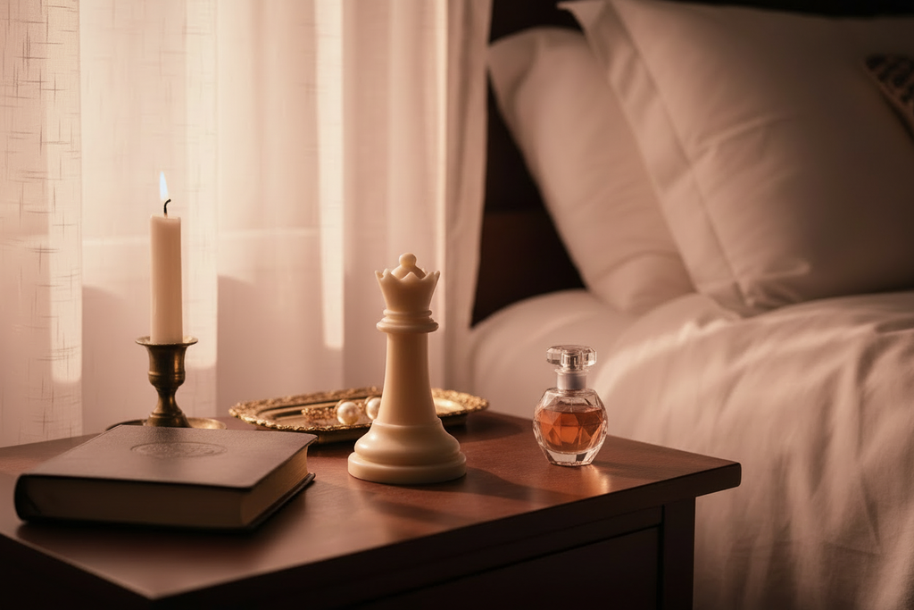 Queen — Nightstand, Petite Perfume Bottle