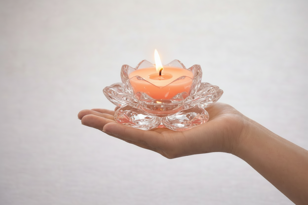 Sacral Chakra Candle in Hand