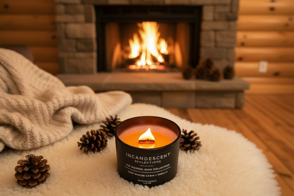 Sheepskin rug fireplace