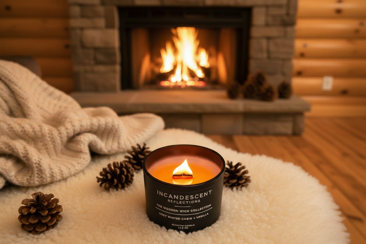 Sheepskin rug fireplace