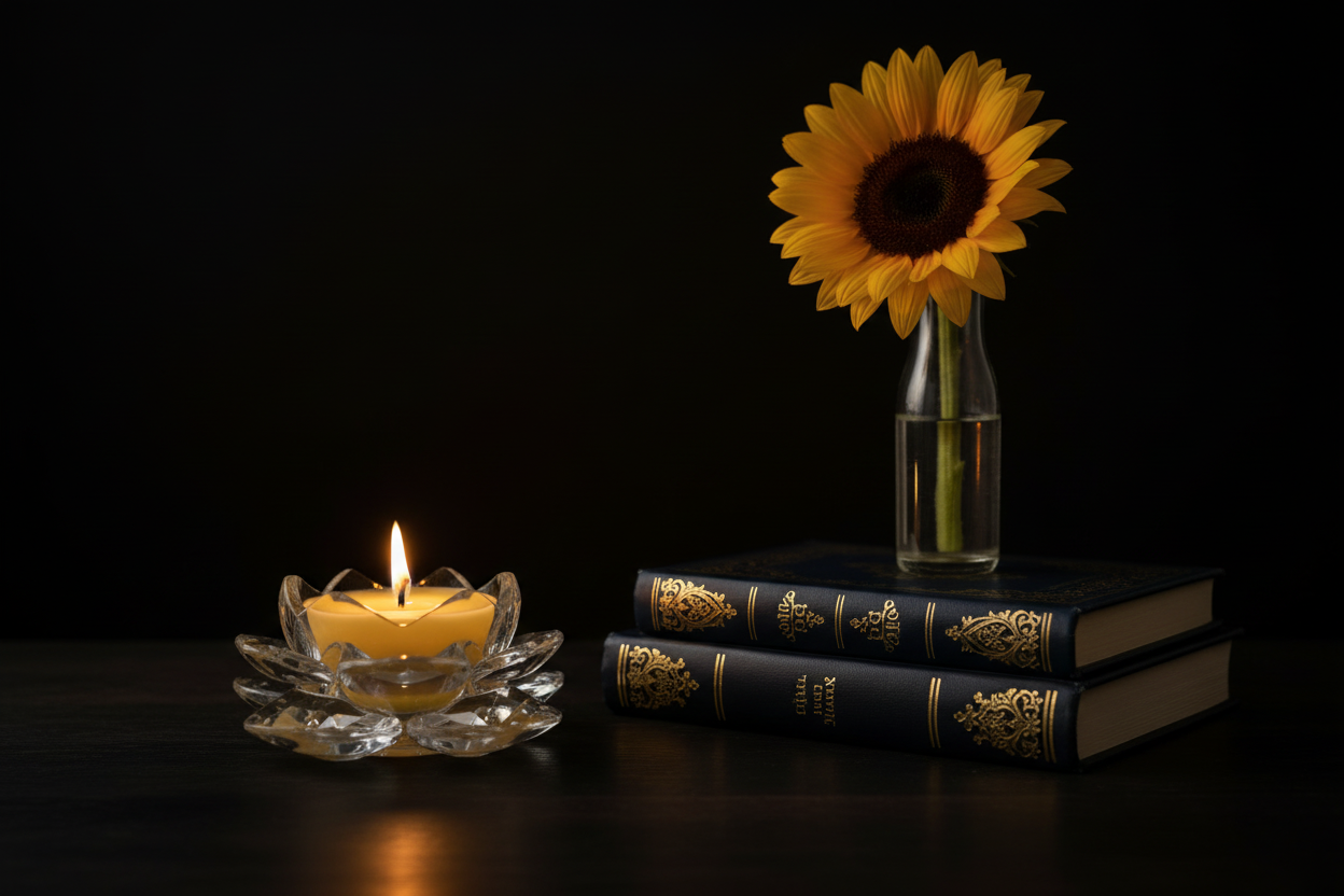 Sunflower & books lifestyle