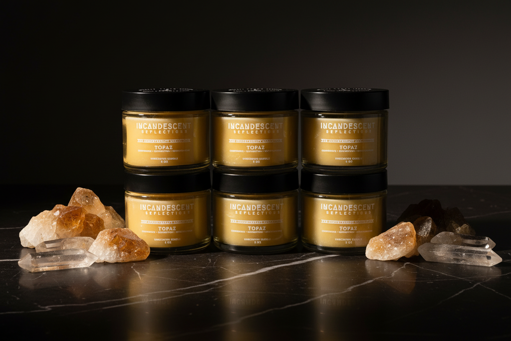 Topaz — exactly 6 candles luxury dark marble