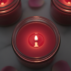 Two more candles blurred behind