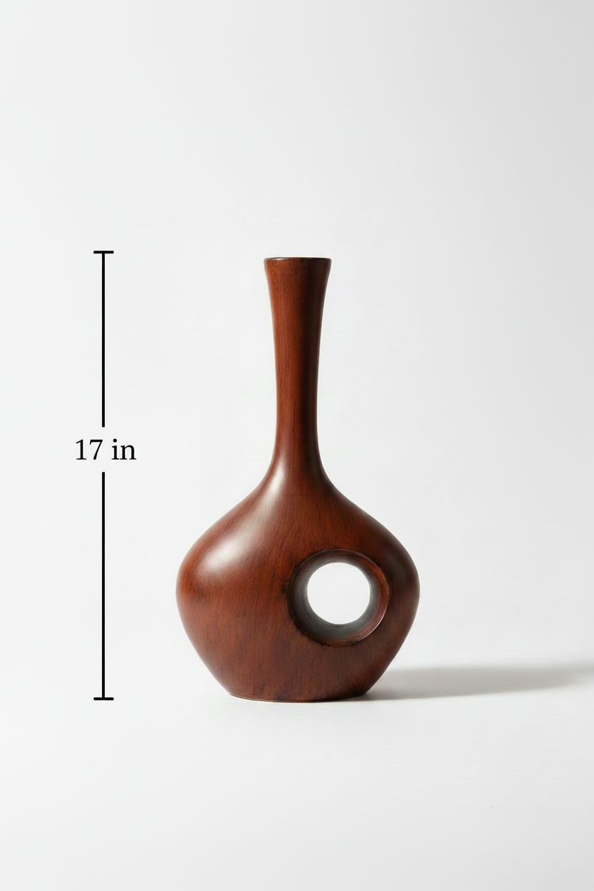 Mahogany Grain Ceramic Vase